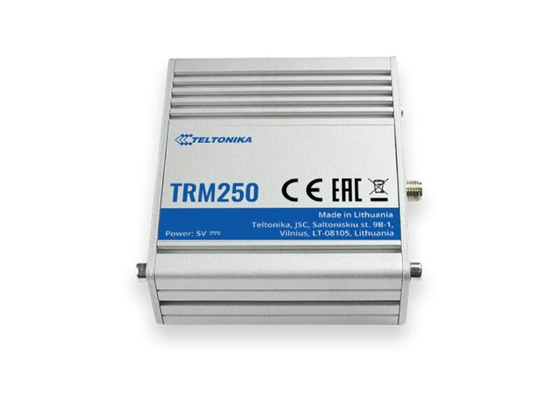 Teltonika LTE-Industriemodem TRM250, NB-Cat.M1-LTE, USB TRM250 ist ein Industrial Cellular-Modem mit mehreren LPWAN-Konnektivitätsoptionen. Es verfügt über NB -IoT, LTE Cat-M1 und ist abwärtskompatibel mit EGPRS (2G). Das Gerät wir direkt über USB am