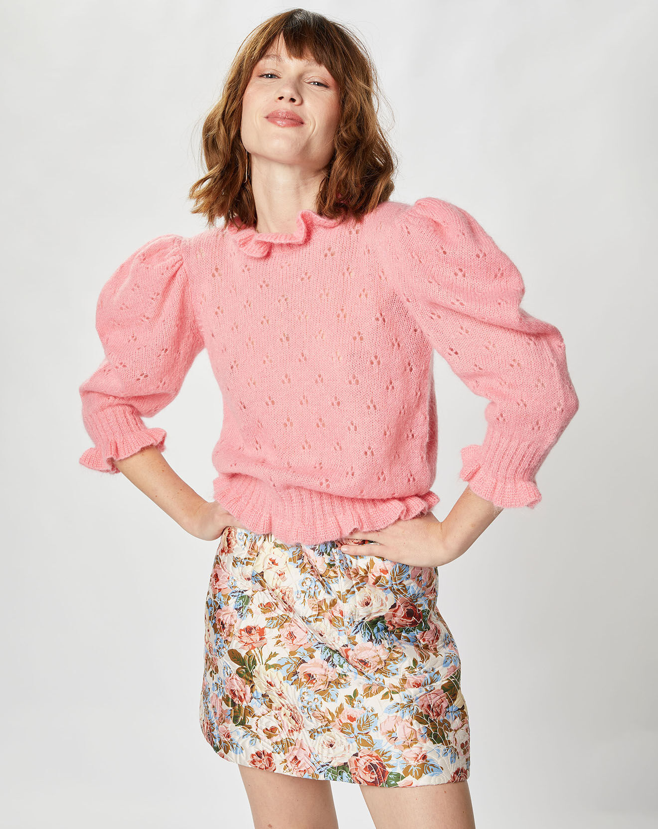 Manoush Pull en Mohair & Alpaga mélangés Chamallow rose