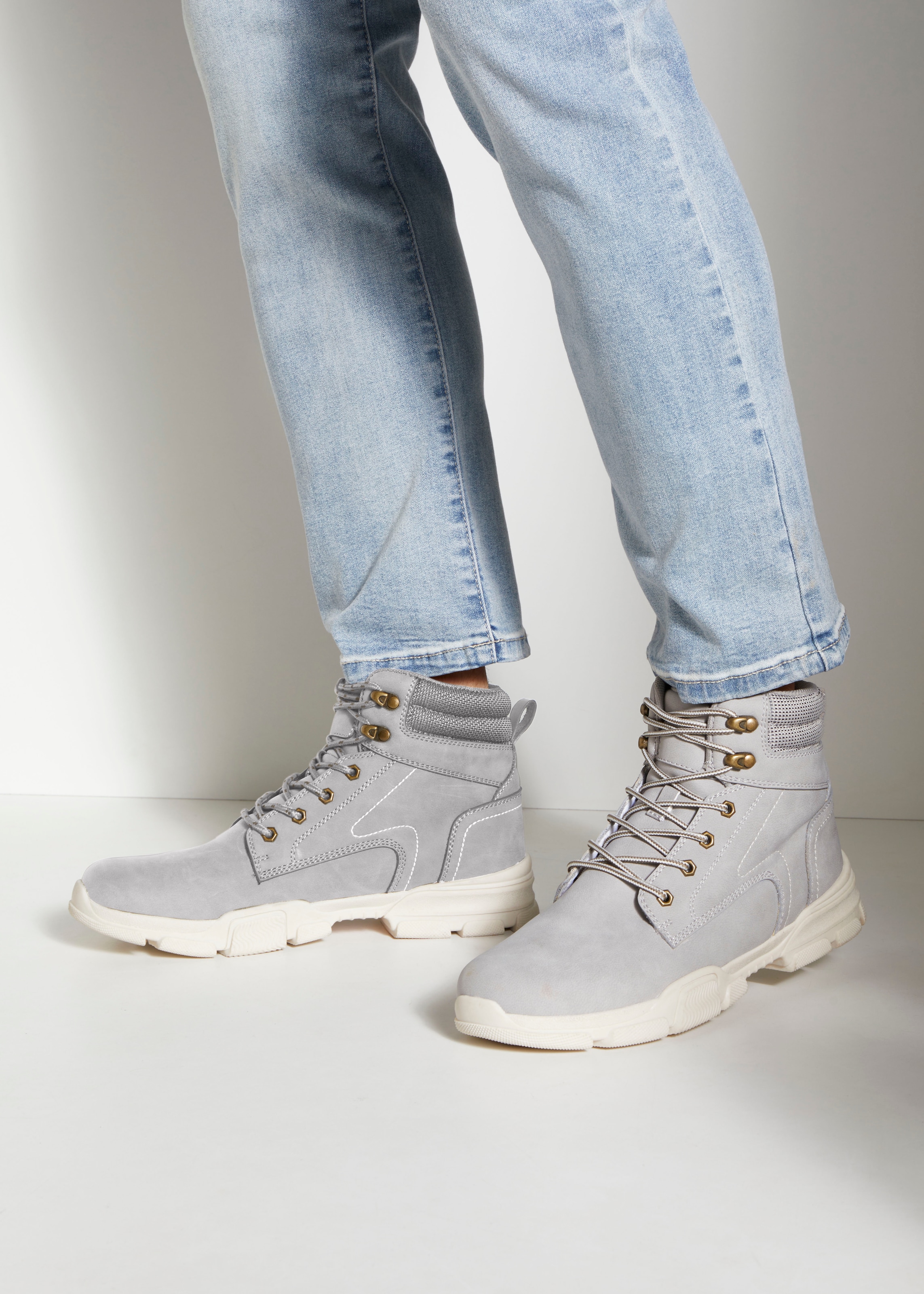 AUTHENTIC LE JOGGER Schnürboots  Schnürstiefelette, Wanderschuhe, Outdoorstiefel mit Profilsohle VEGAN