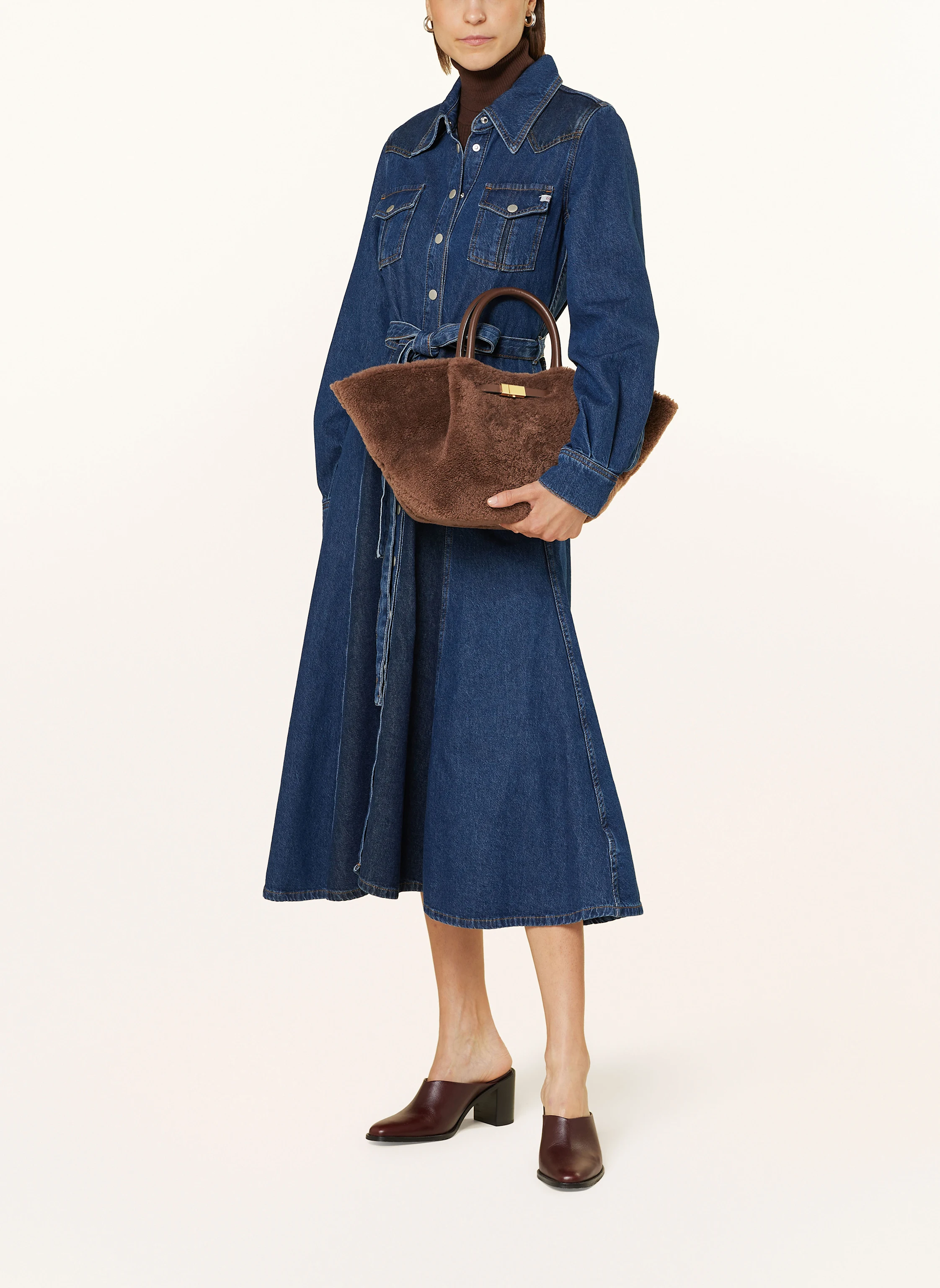 DeMellier Shopper NEW YORK SHEARLING MIDI