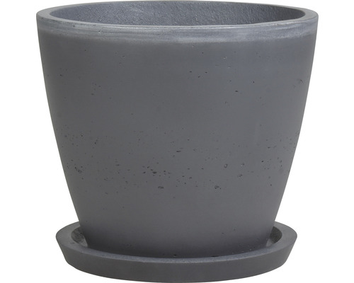 Lafiora gladde plantenpot Ø 32 cm H 28 cm antraciet/grijs