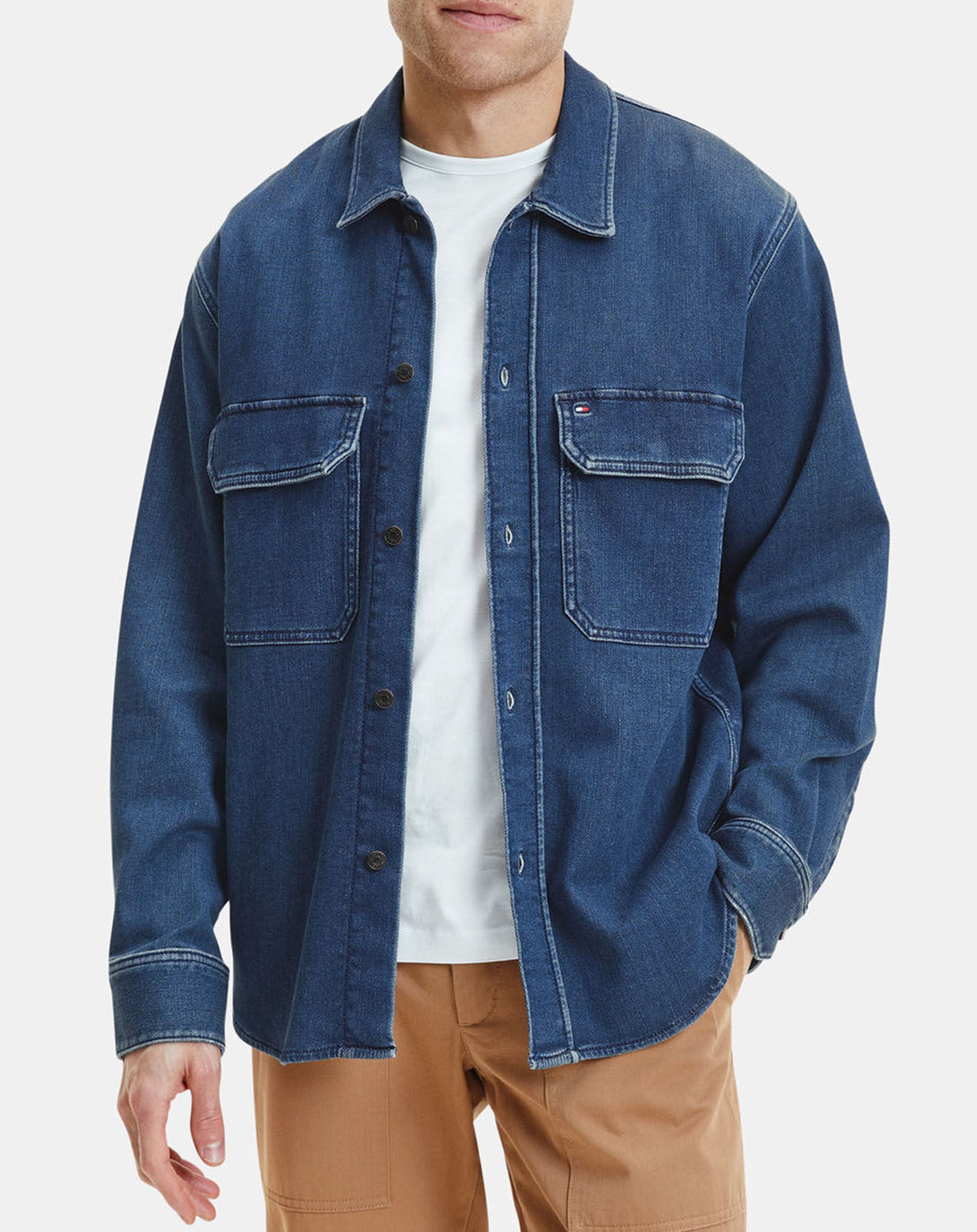 Tommy Hilfiger Chemise en jean Pstr Knit Indigo bleue