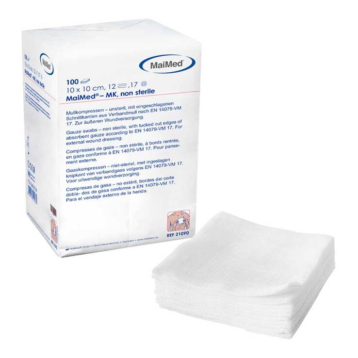 Mullkompressen 10x10cm 12-fa, 100 St