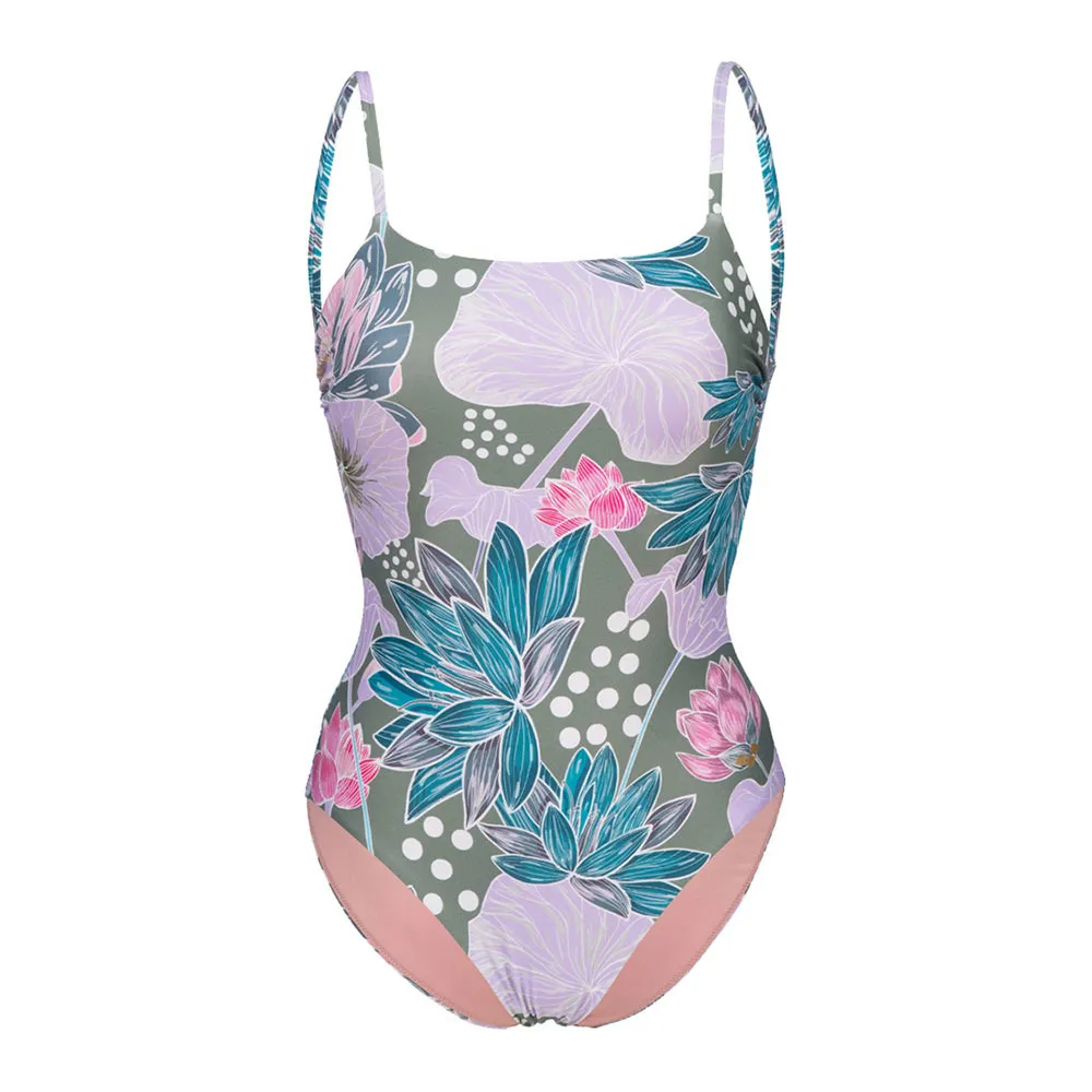 Arena U BACK ALLOVER - Maillot de bain 1 pièce Femme jade multi