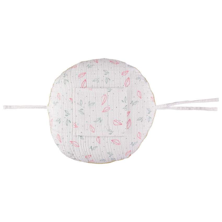 Coussin décoratif rond en tétra modulable en tour de lit ou de parc
