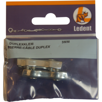 Ledent draadklem duplex 3 mm 2 stuks