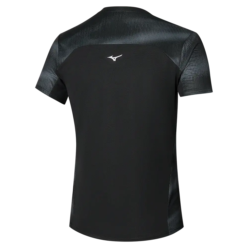 Mizuno DryAeroFlow Graphic Hardloopshirt Korte Mouwen Zwart Heren