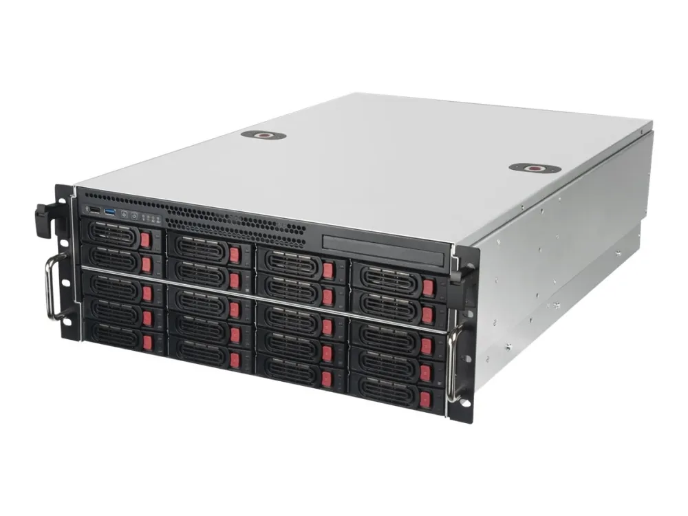 SilverStone RM43-320-RS - Rack-monterbar - 4U - forlænget ATX / SSI EEB - SATA/SAS - hot-swap (ATX / PS/2) - USB