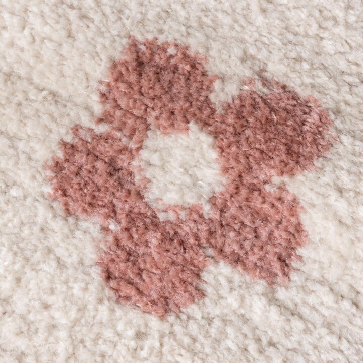 Wasbaar kindervloerkleed - Moos Flower Roze