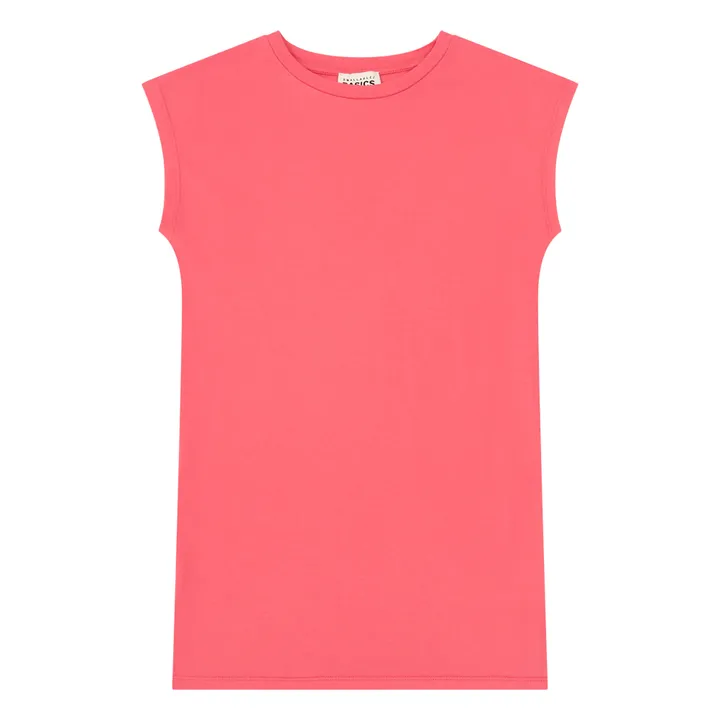 SMALLABLE BASICS Robe Debardeur Fille A Fentes Coton Bio | Corail