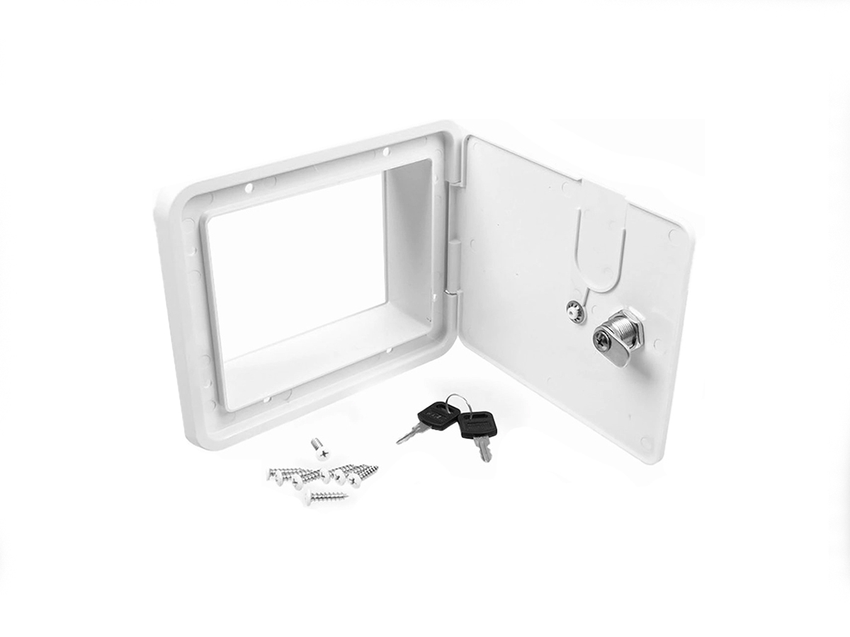 Carbest bagageluik met slot white - 193 x 165 mm