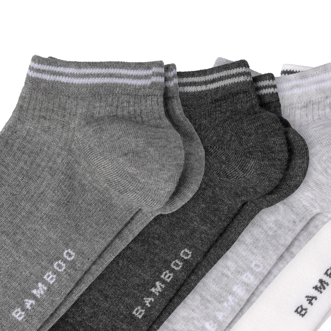 4 Paar Damen Sneaker-Socken im Set weiss / hellgrau / grau