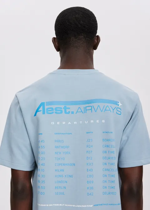 T-shirt met print airways blauw (BLW.I)