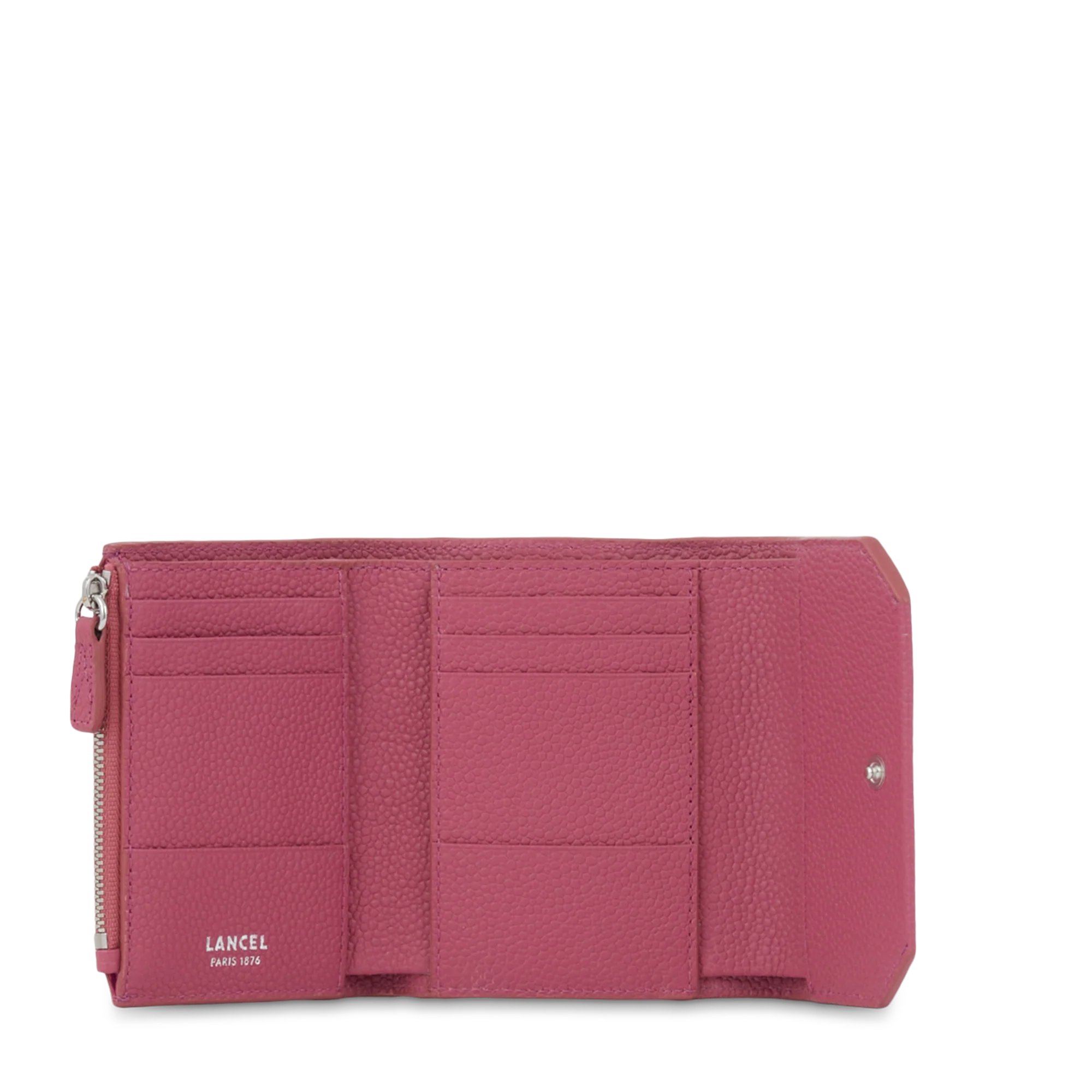 Portefeuille compact medium rabat Ninon de Lancel-Cerise