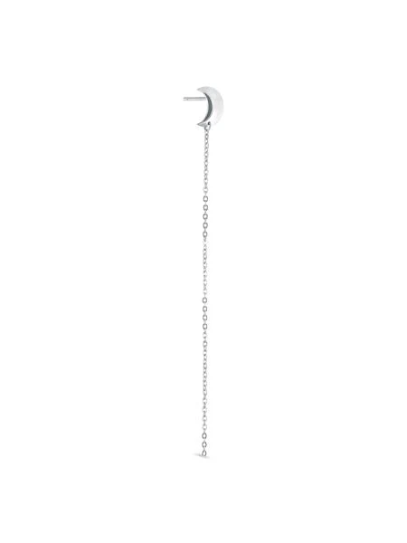 Jane Kønig Half Moon Chain Stud Right silver