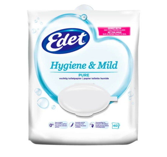 Edet Vochtig toiletpapier pure 40 stuks