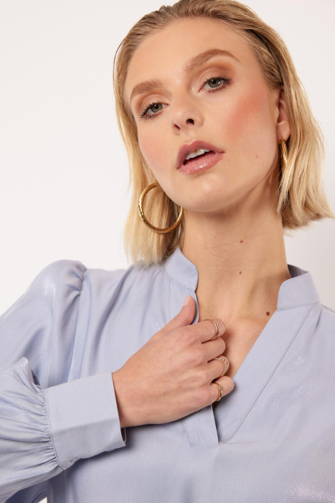 Fluresk blauwe dames blouse