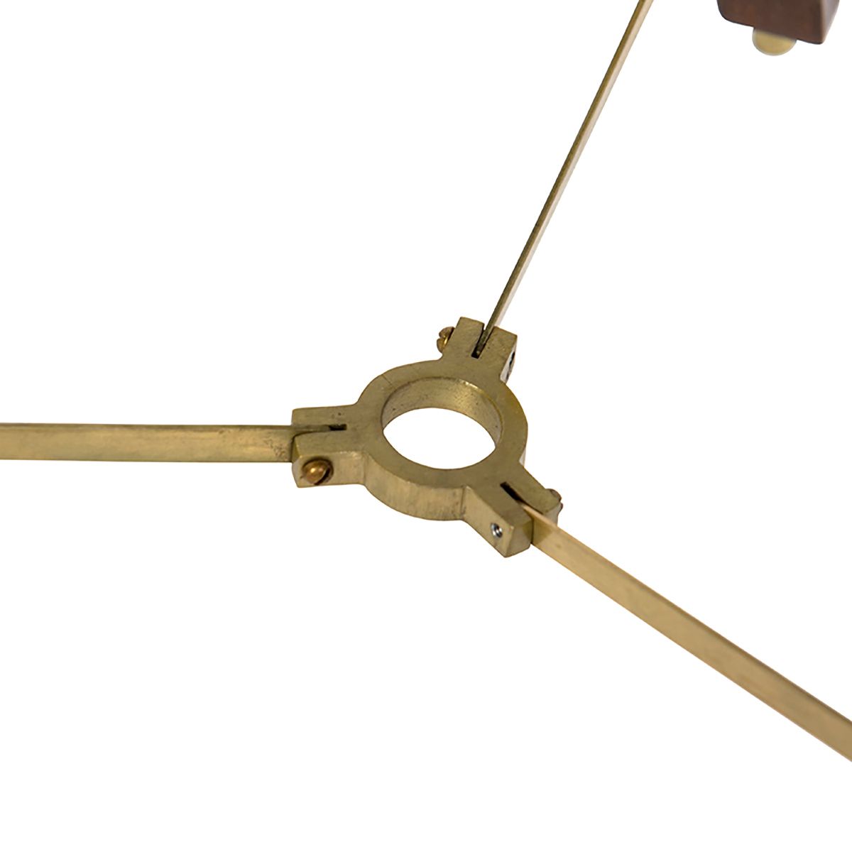 Vloerlamp messing met kap lichtbruin 50 cm tripod - Cortin