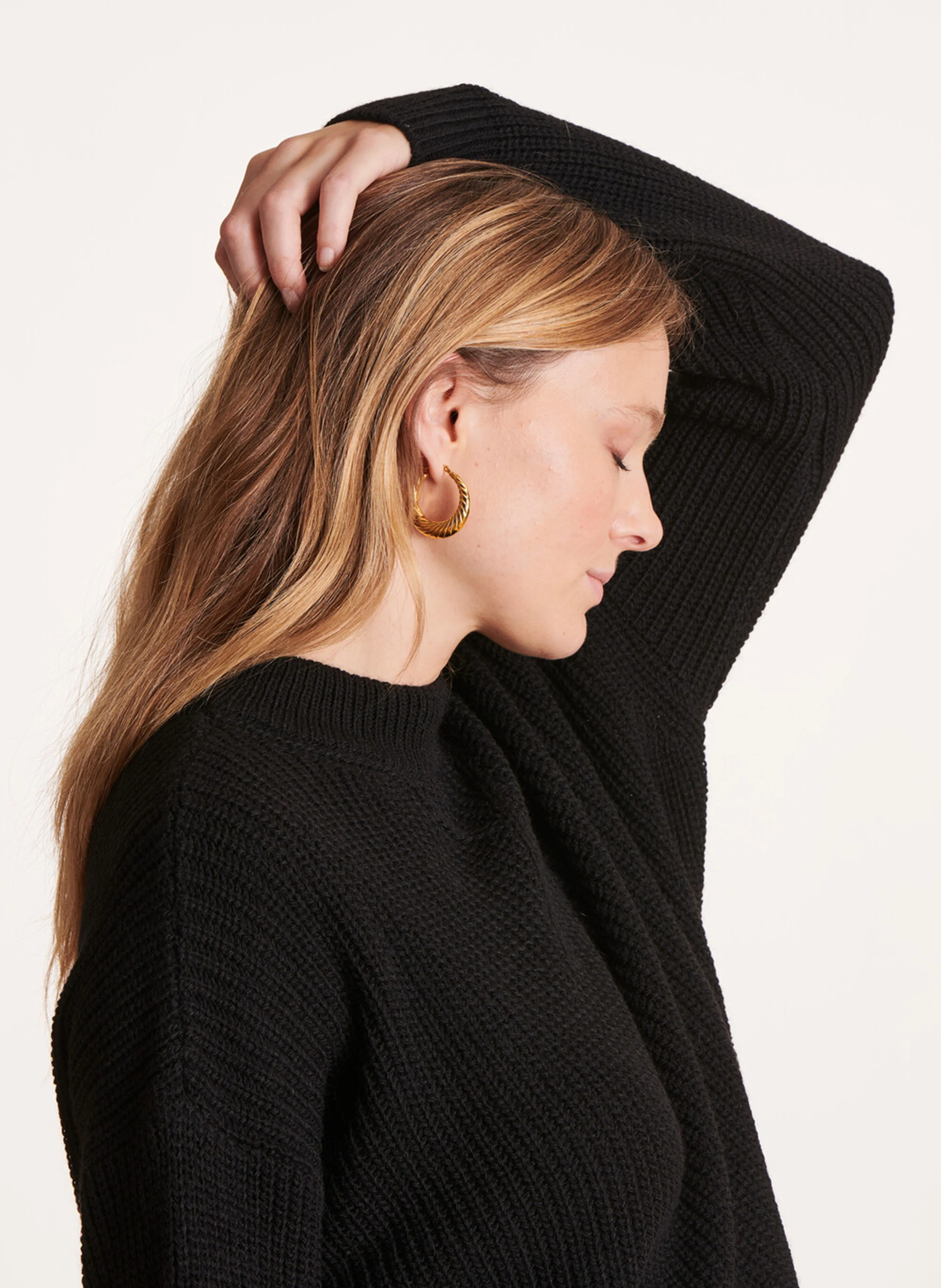 Boucles d'oreilles créoles en acier inoxydable | Jaune