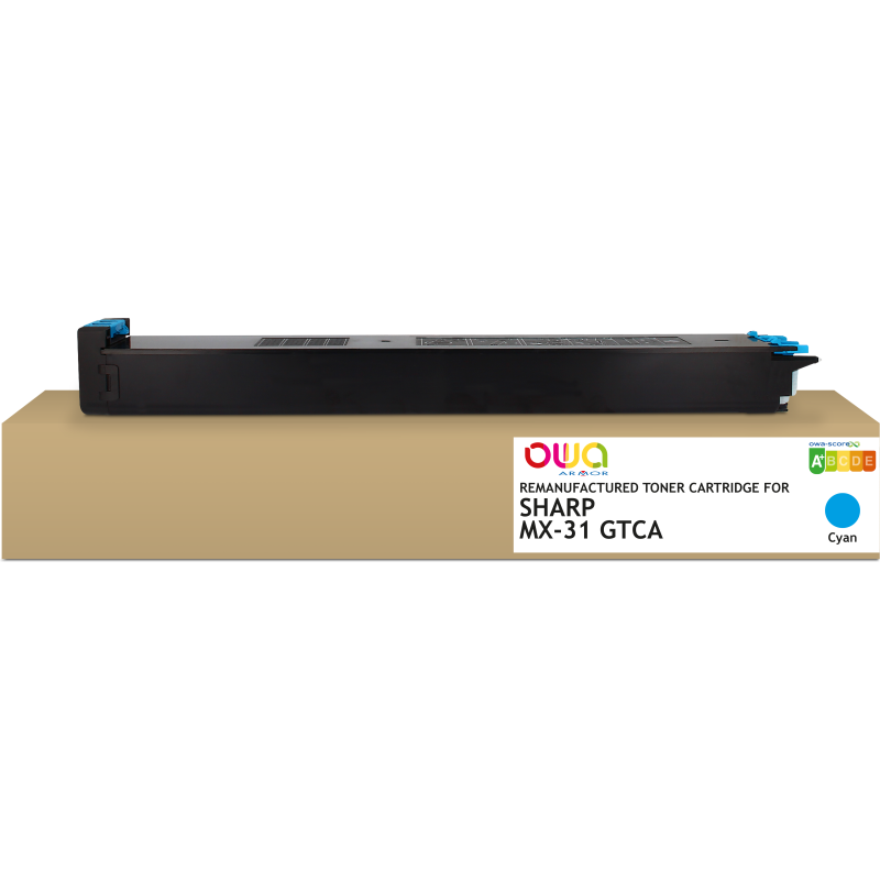 Toner remanufacturé OWA - standard - Cyan - pour SHARP MX-31GTCA