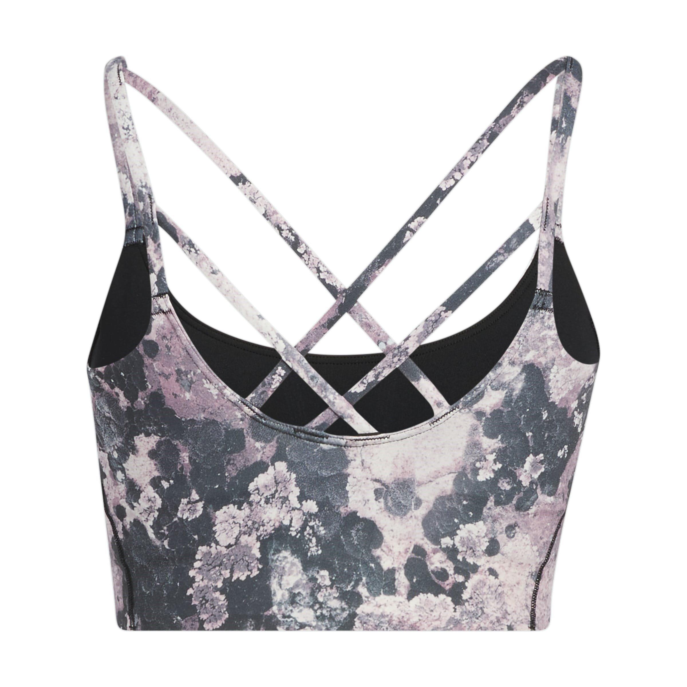 adidas Yoga Light Support Long Line Graphic Sports Bra Womens