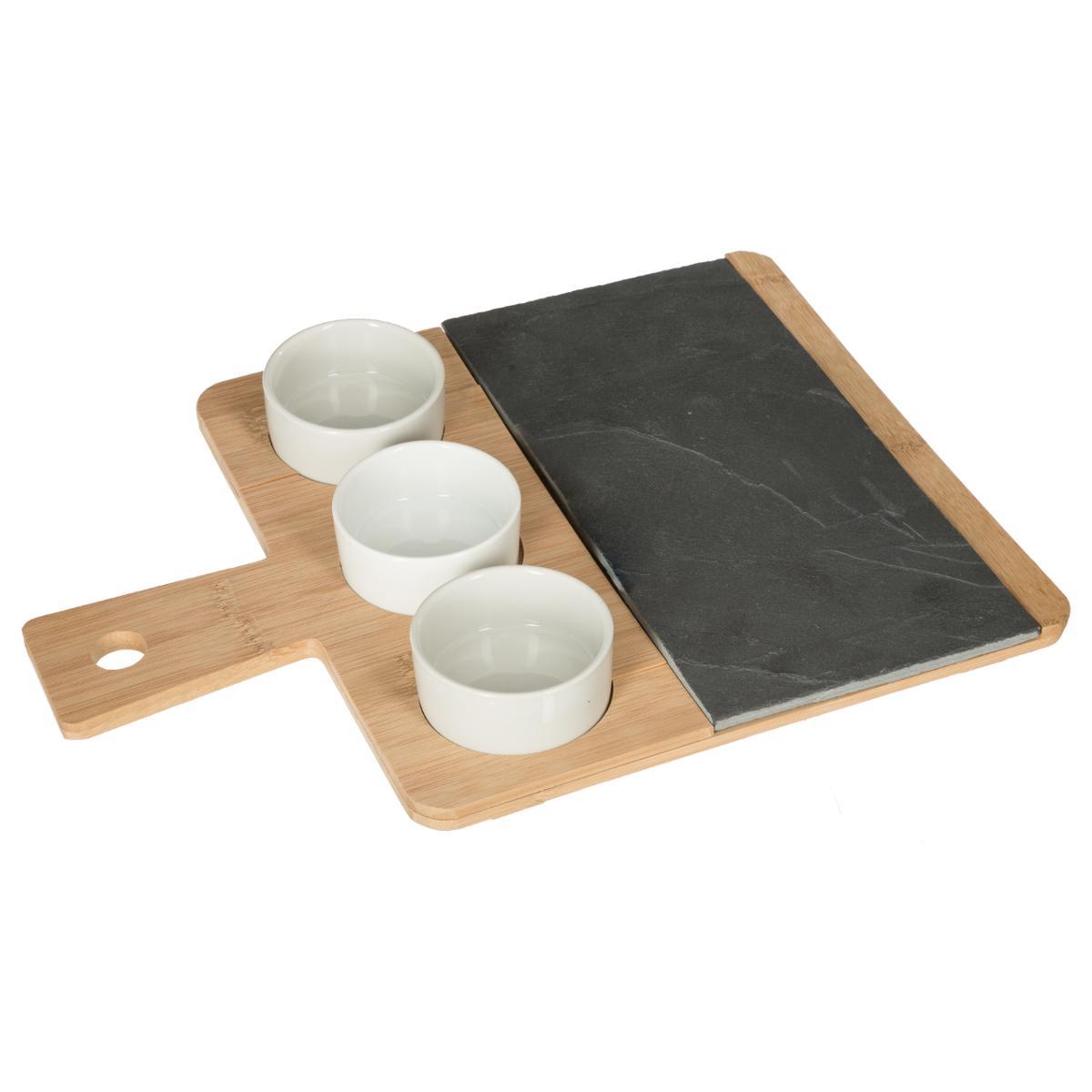 SET ARDOISE BAMBOU 4 PIECES