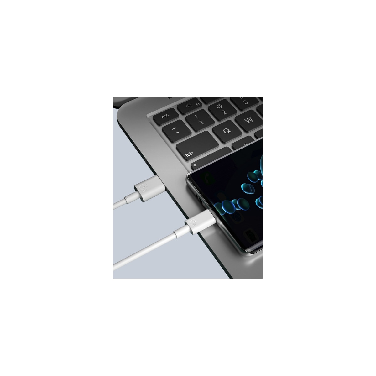 Superrask ladekabel USB-C 66W 6A, Kompatibel med Huawei, Xiaomi Hvit 1 m