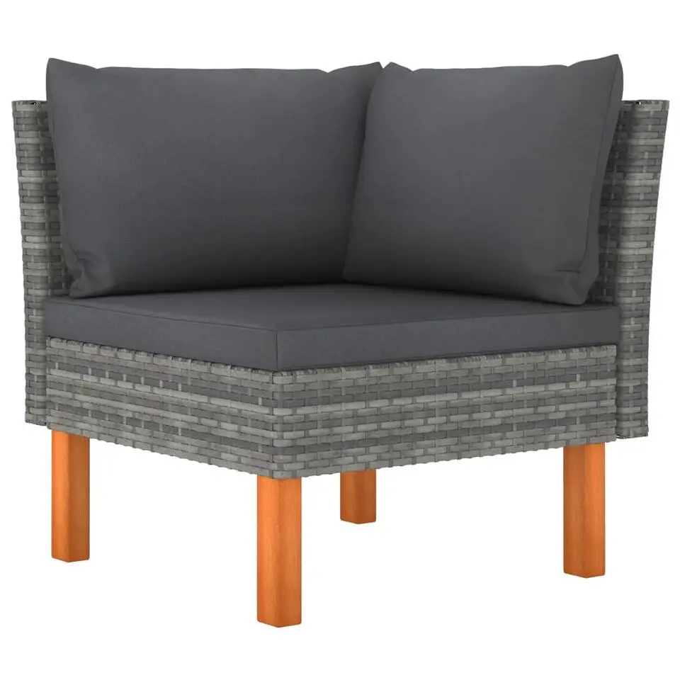 vidaXL - Hoekbanken - Grijs - Poly rattan - 2 stuks