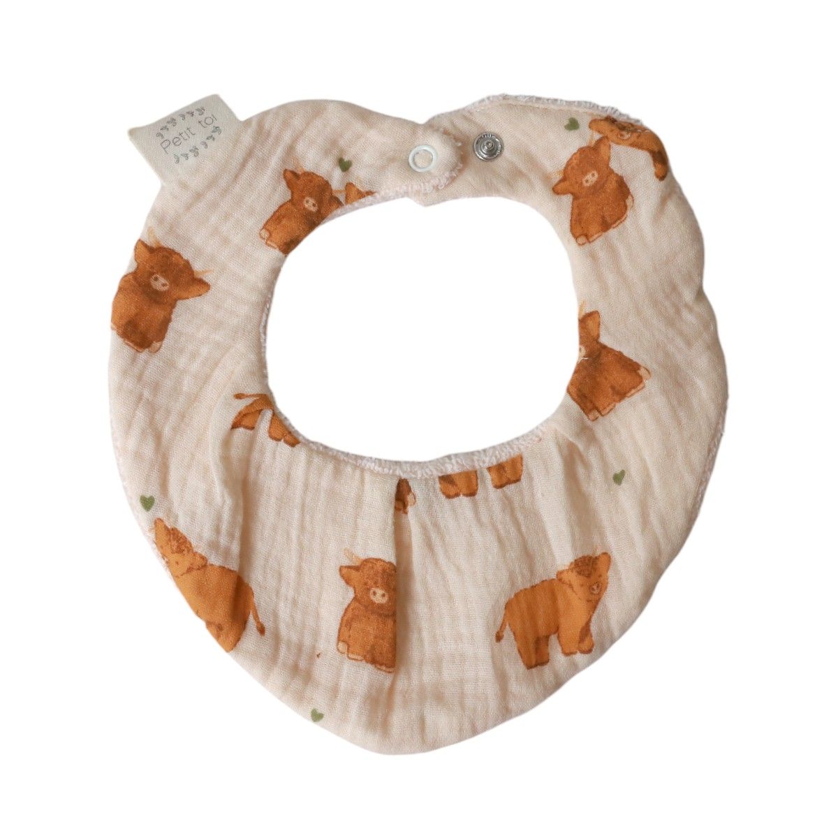 Bavoir bandana éponge vaches - Bébé Highland Petit toi