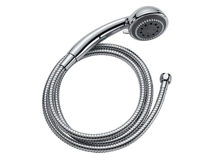 diaqua® Duschbrausen-Set Deimos Cinco PCR, 180 cm, Verchrom Flexible Brausegarnitur mit 5 verschiedenen Strahlarten