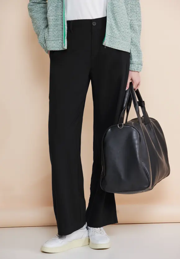 Loose Fit Viskosehose - Black