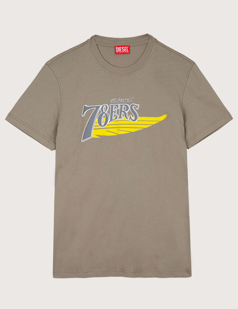 DIESEL T-SHIRT HOMME DIEGOR K75 LOGO POITRINE KAKI