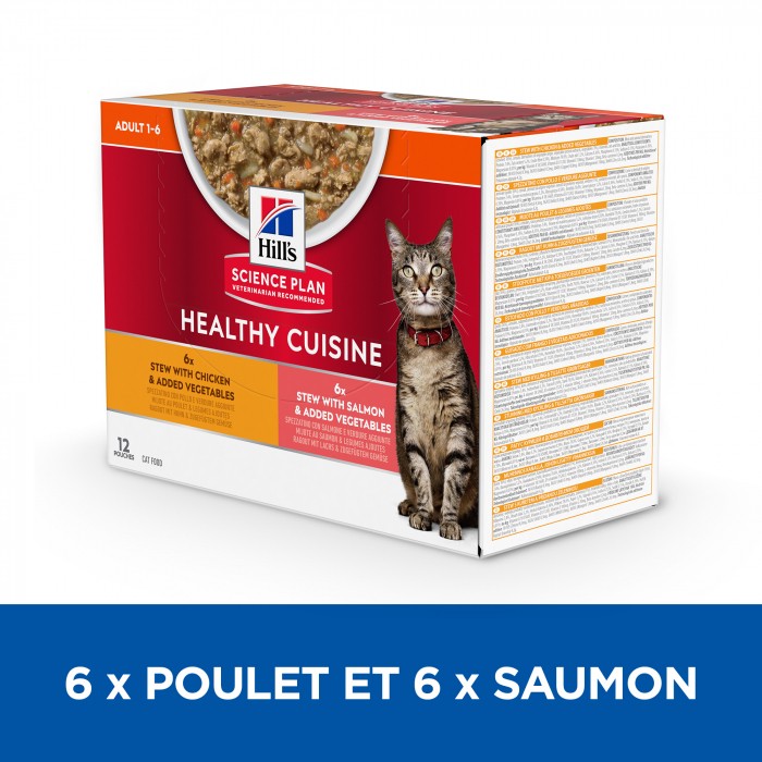 Hill's Science Plan Healthy Cuisine Adult en Mijotés Au Poulet & au Saumon - Pâtée pour chat