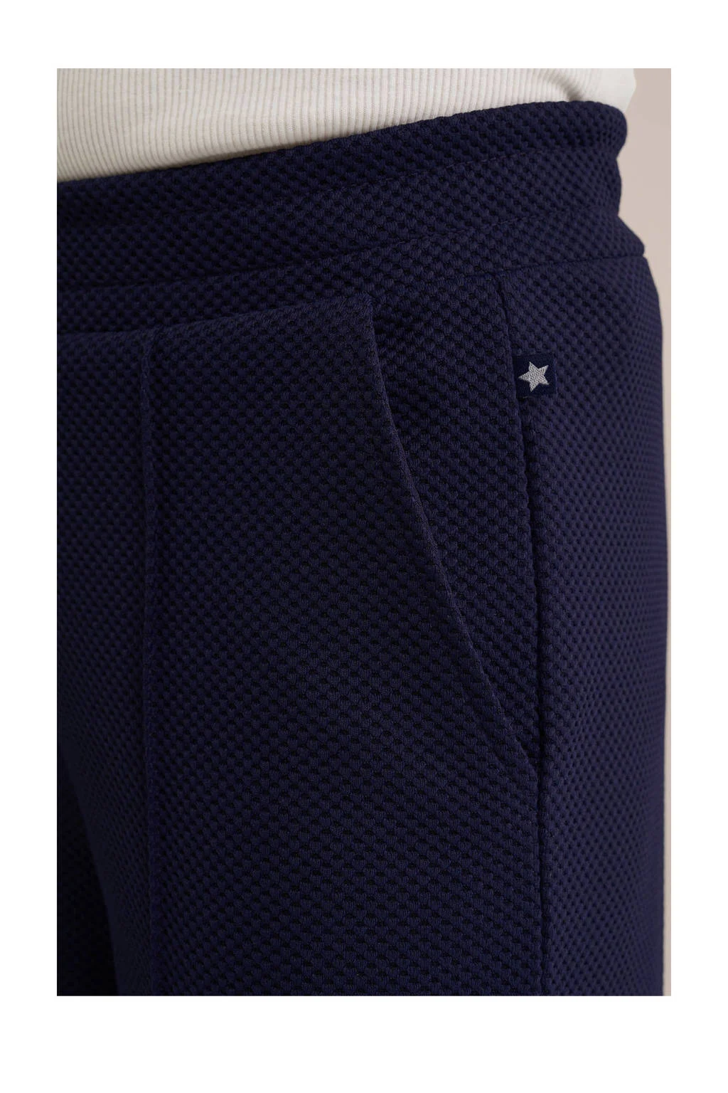 WE Fashion straight fit broek donkerblauw