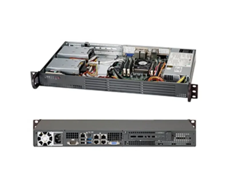 Supermicro SC504 203B - Rack-monterbar 1U - mini ITX - non-hot-swap 200 Watt - sort