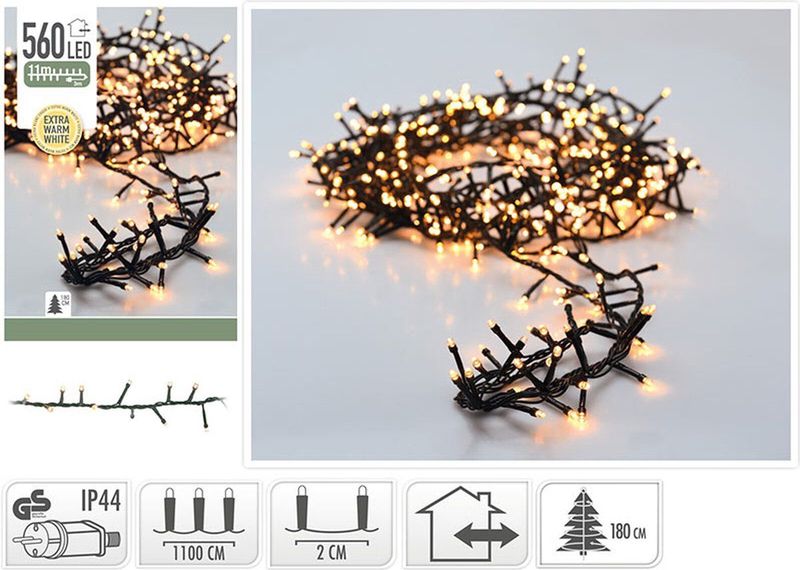 Lichtsnoer 560 LED - 11 meter - Extra warm wit
