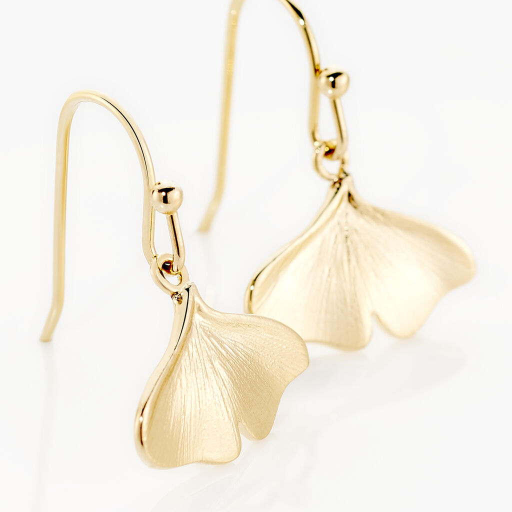 Boucles D'oreilles Pendantes Brita Plaqué Or Jaune