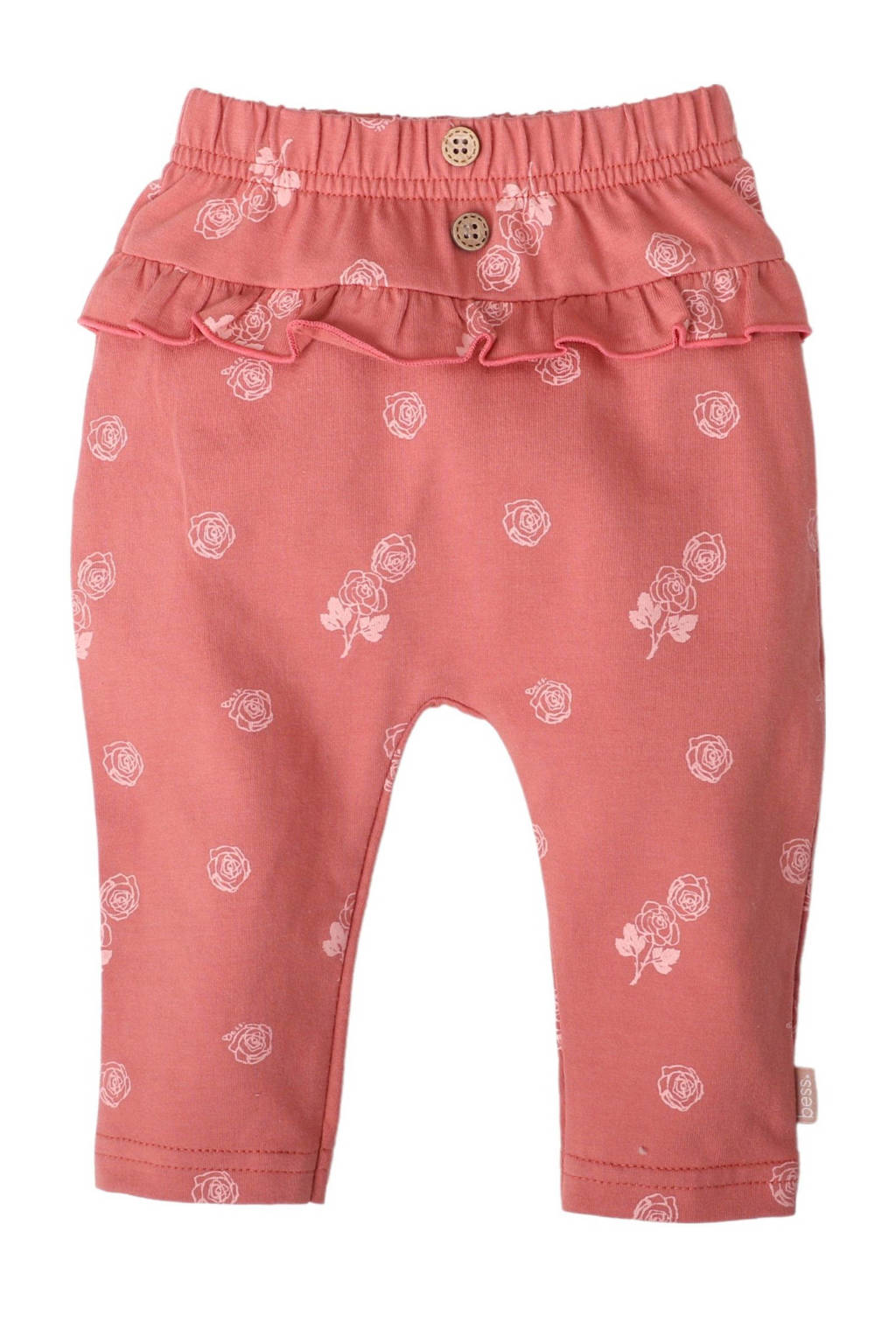 baby gebloemde broek roze
