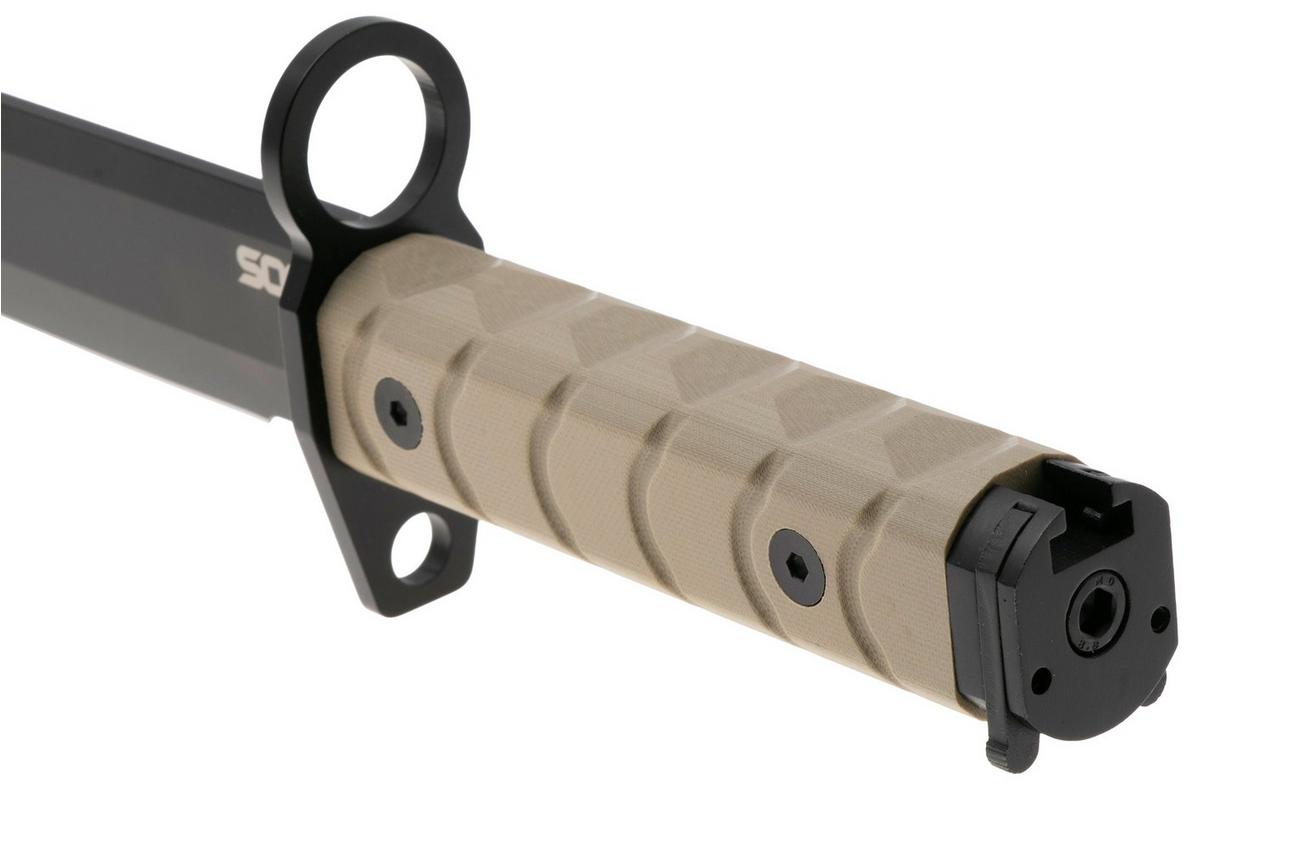 SOG BAR15T BY1003-BX, Black PVD AUS-8 Tanto, FDE G10 vaststaand mes