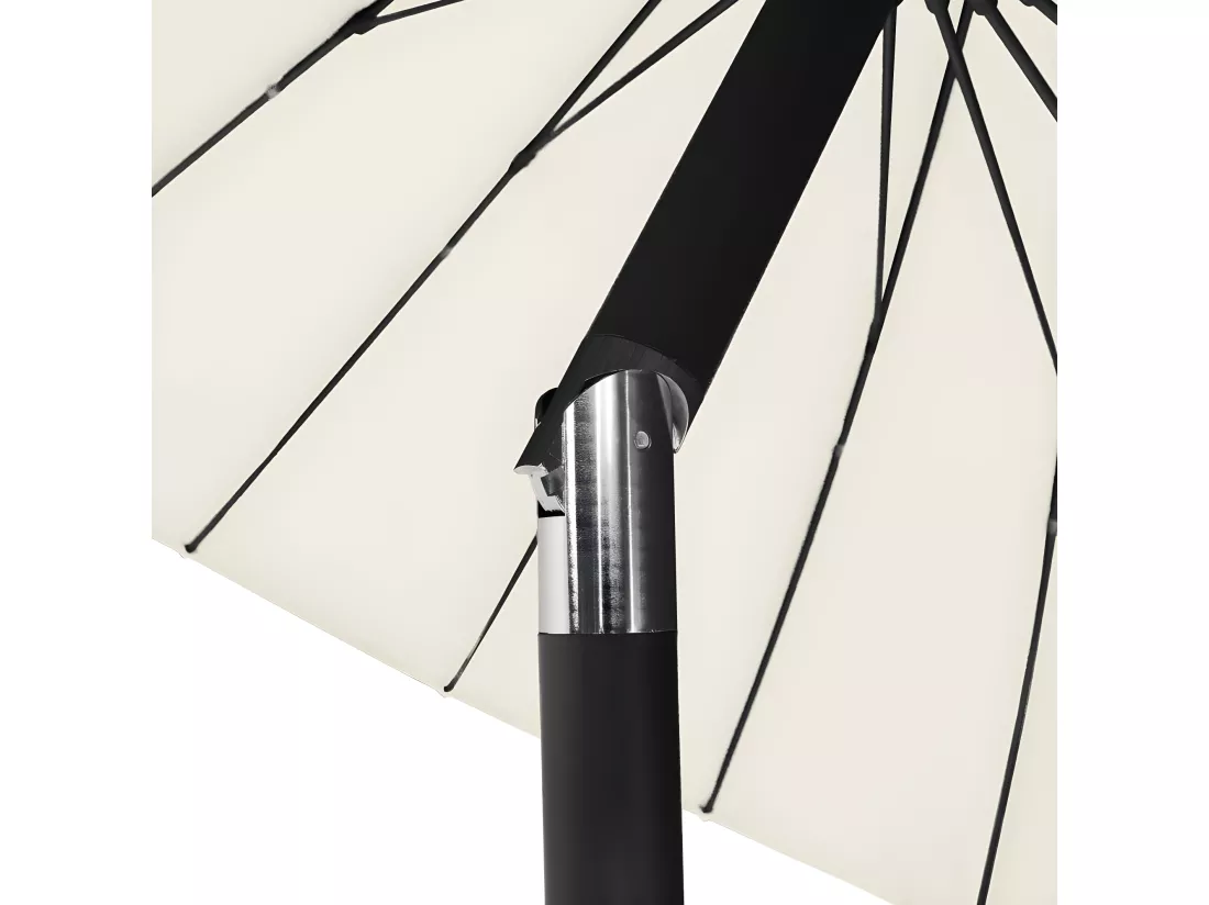 Parasol d'extérieur et mât avec aluminium 270 cm Blanc sable