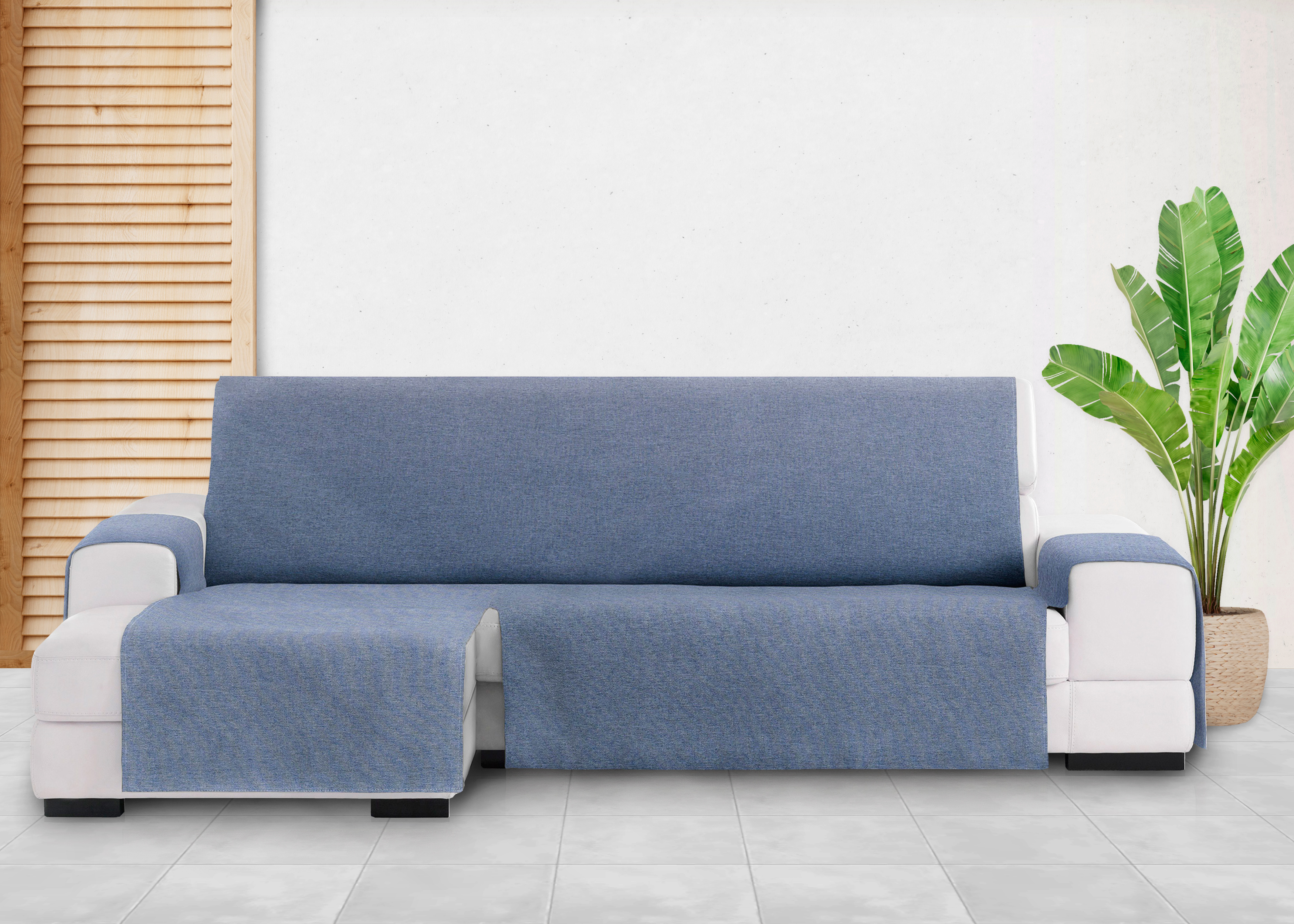 Capa protetora Vipalia para chaise longue esquerda 240, azul, modelo Brisa