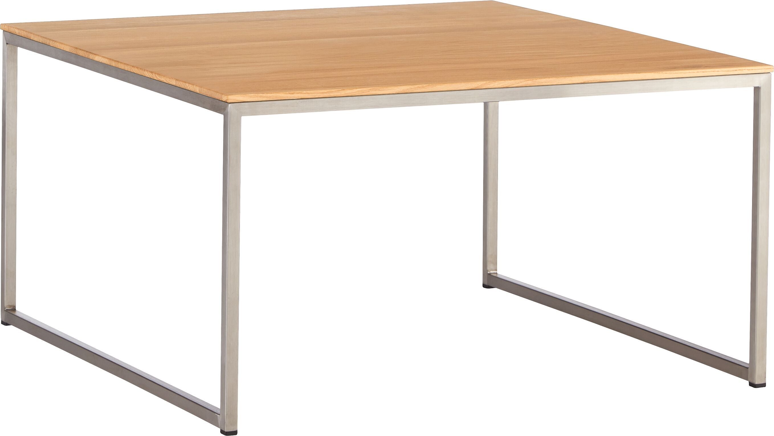 AVEA Salontisch - Eiche massiv / Edelstahl / B: 65.0 cm x T: 65.0 cm x H: 36.0 cm