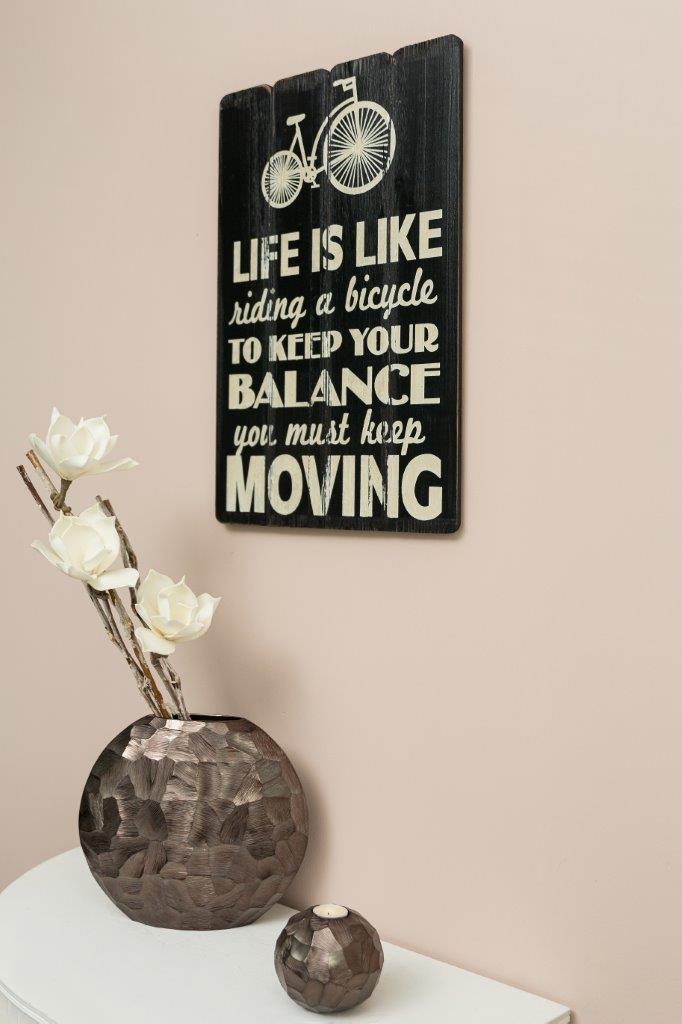 Holzschild - Life is like riding a bicycle - 40x60 cm