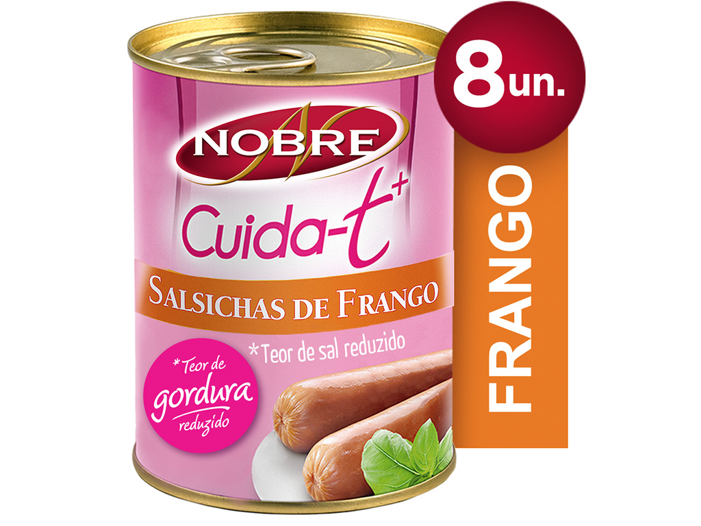 SALSICHAS FRANGO NOBRE CUIDA-T  LATA 350(160)G