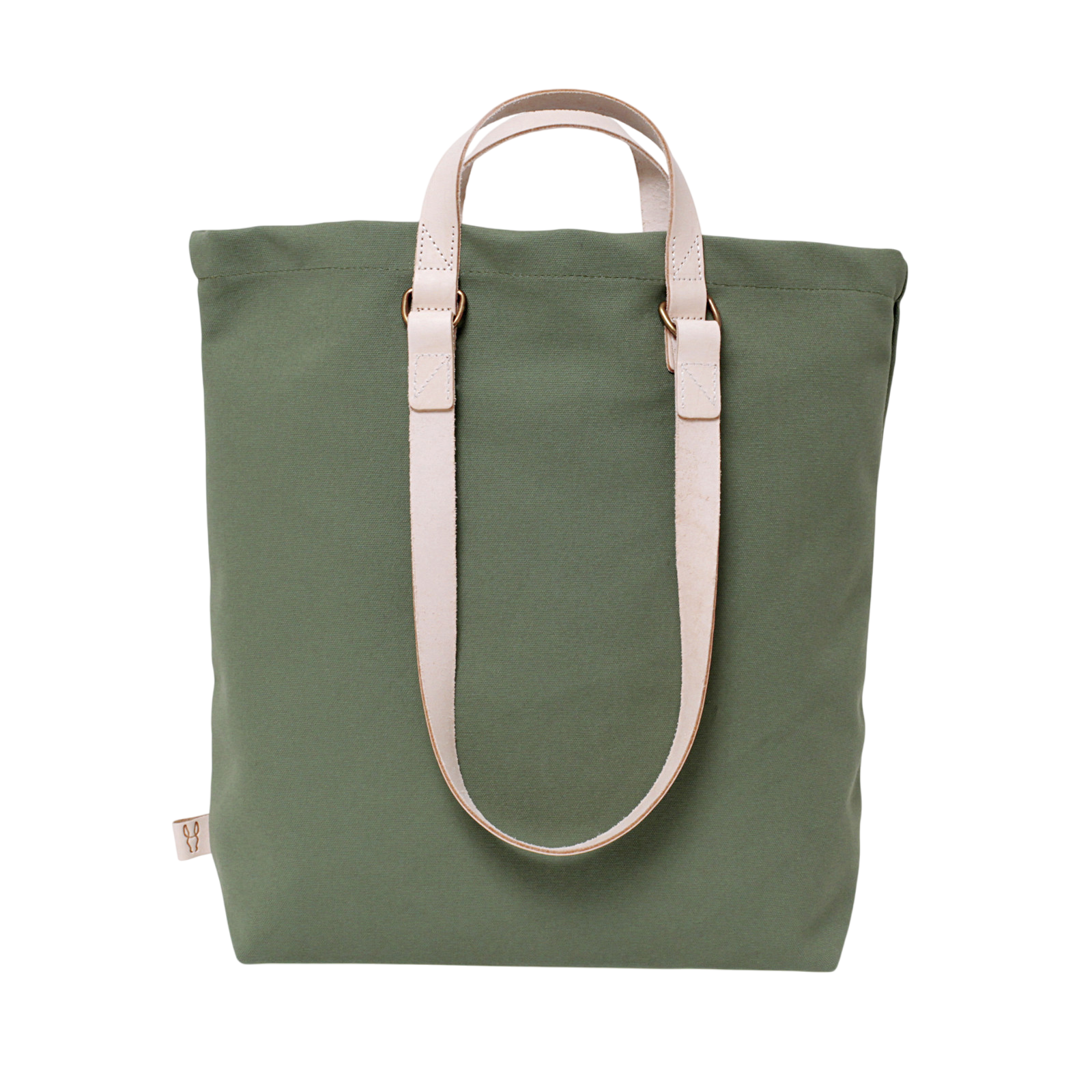 Shopper Sam Oliv, Leder Natur