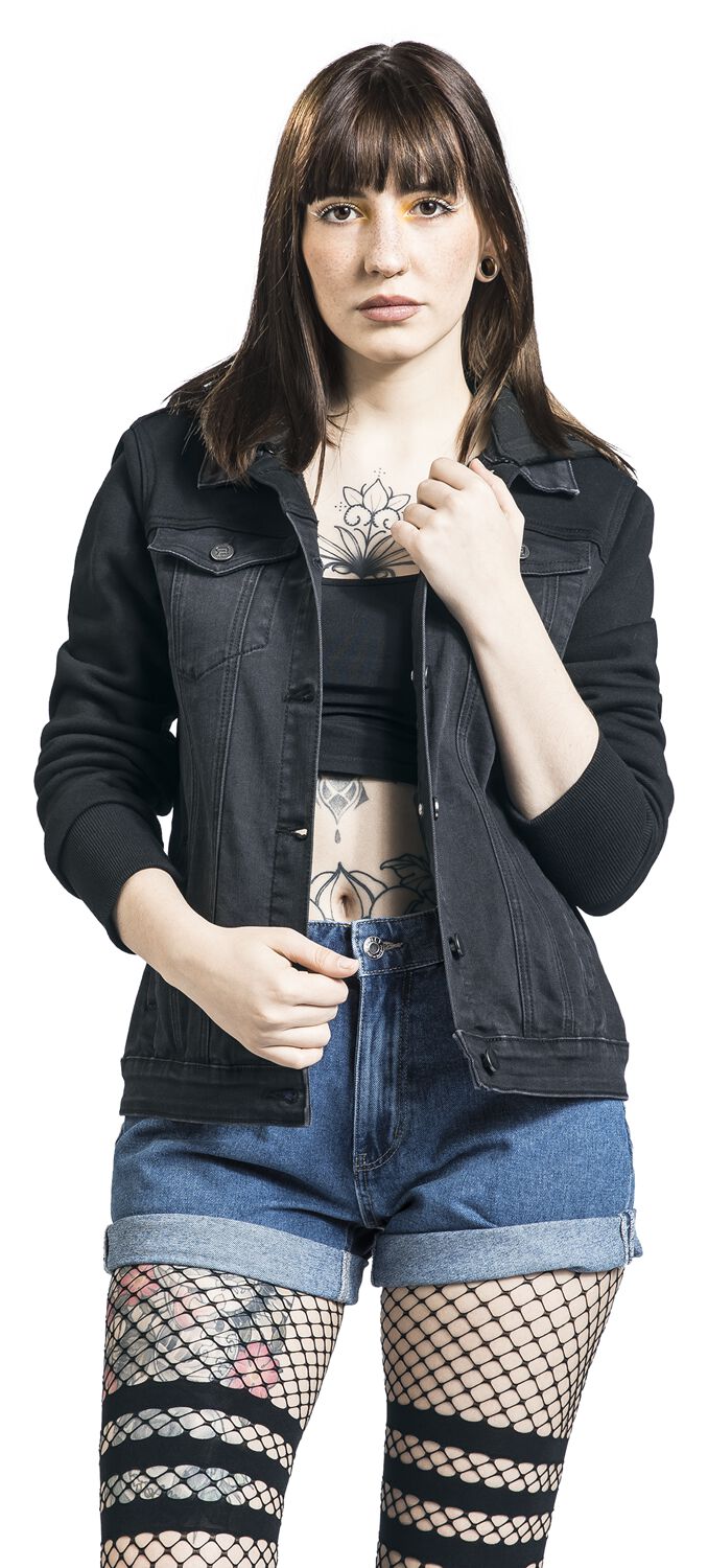 Veste En Jean Avec Manches & Capuche En Sweat | RED by EMP Veste en Jean