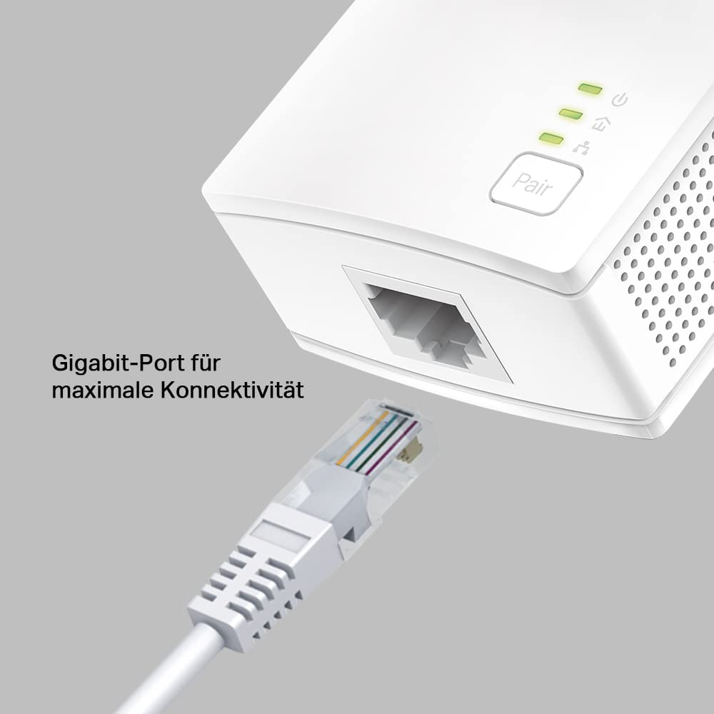 (1Gbit/s) Powerline Starter Kit AV1000 Gigabit Port DLAN Adapter (TL-PA7017 KIT (CH)) - Weiss