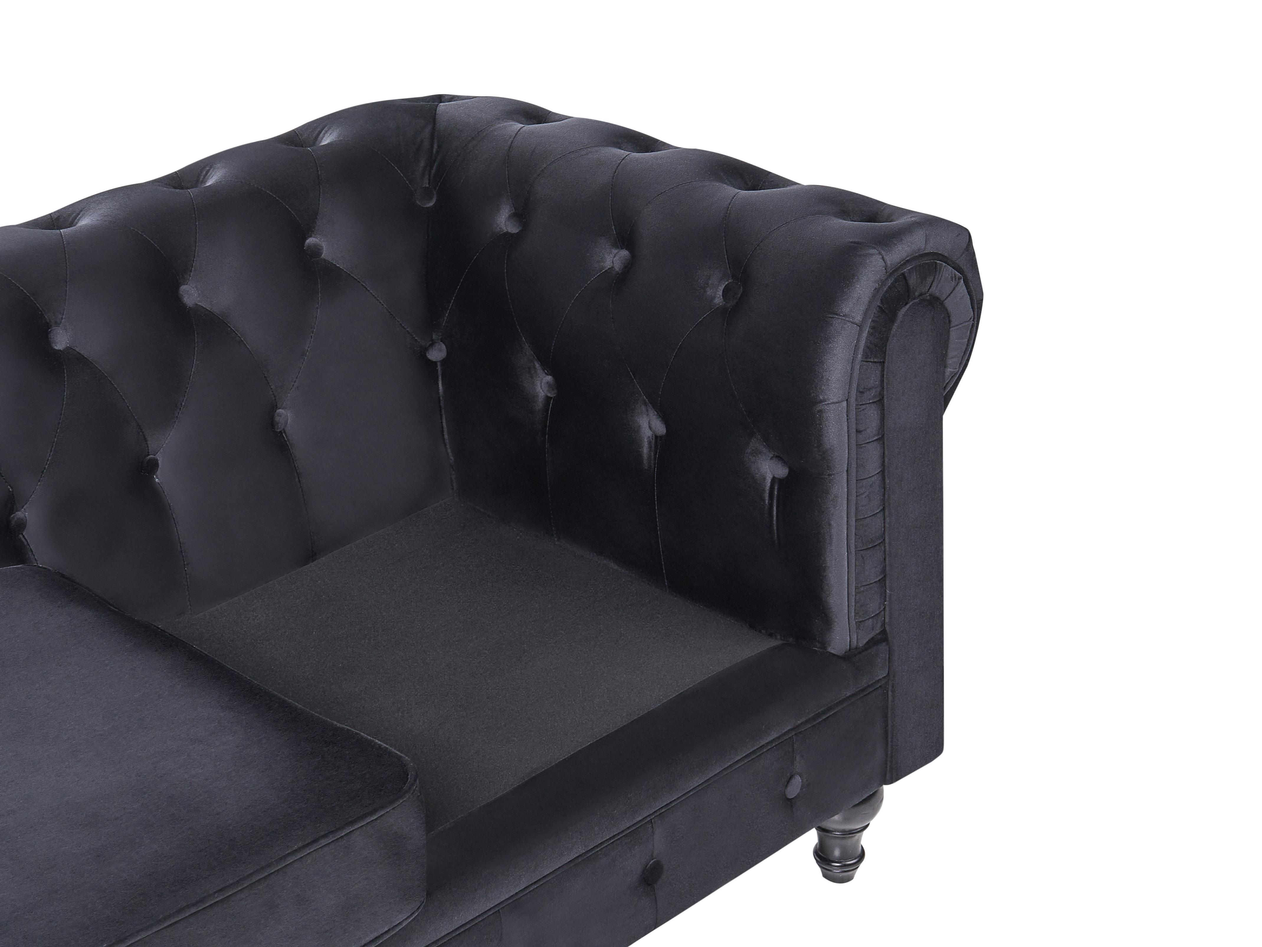 Bankenset 4-zits CHESTERFIELD Fluweel Zwart