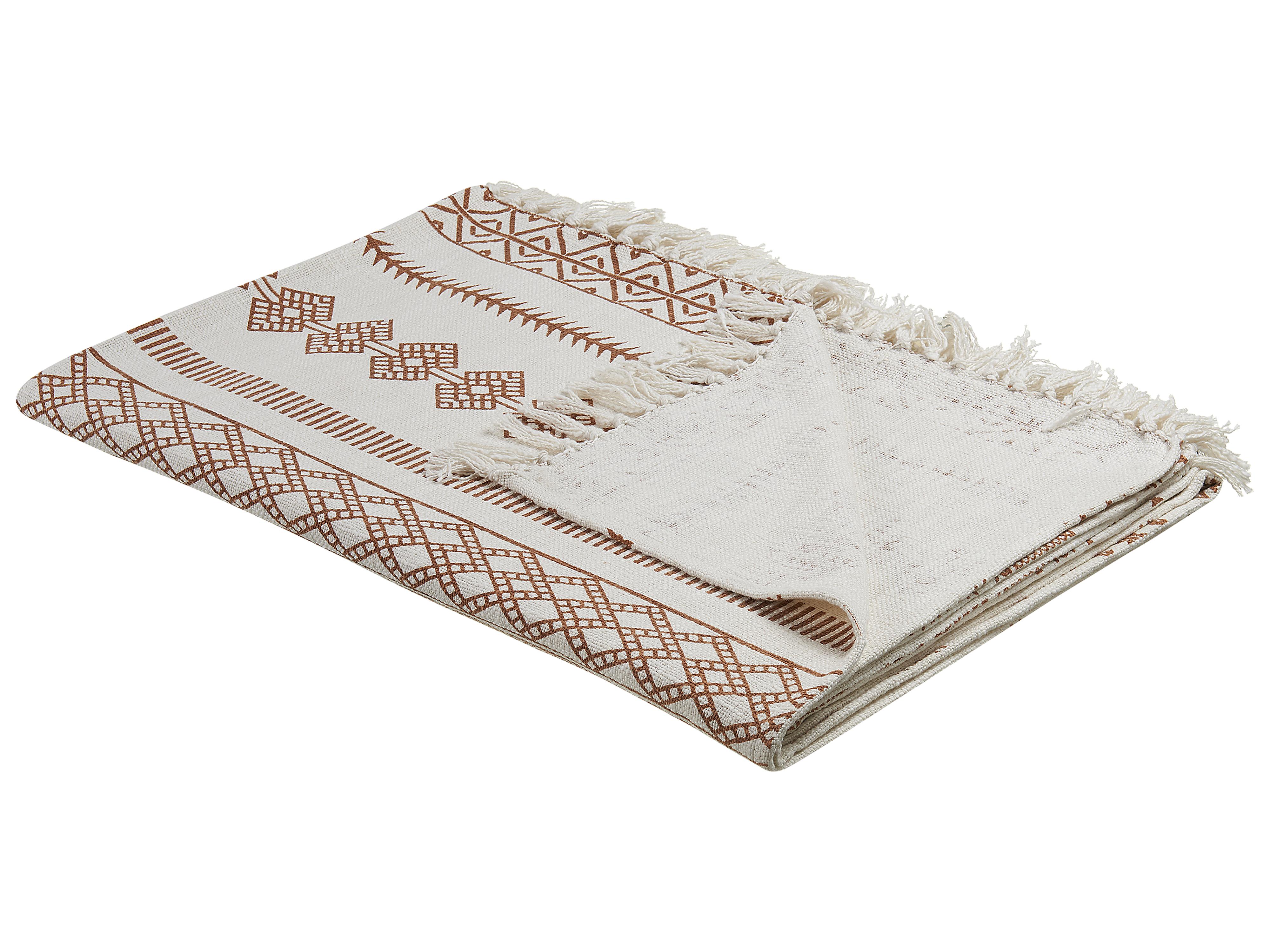 Plaid JORHAT Katoen 130 x 180 cm Beige