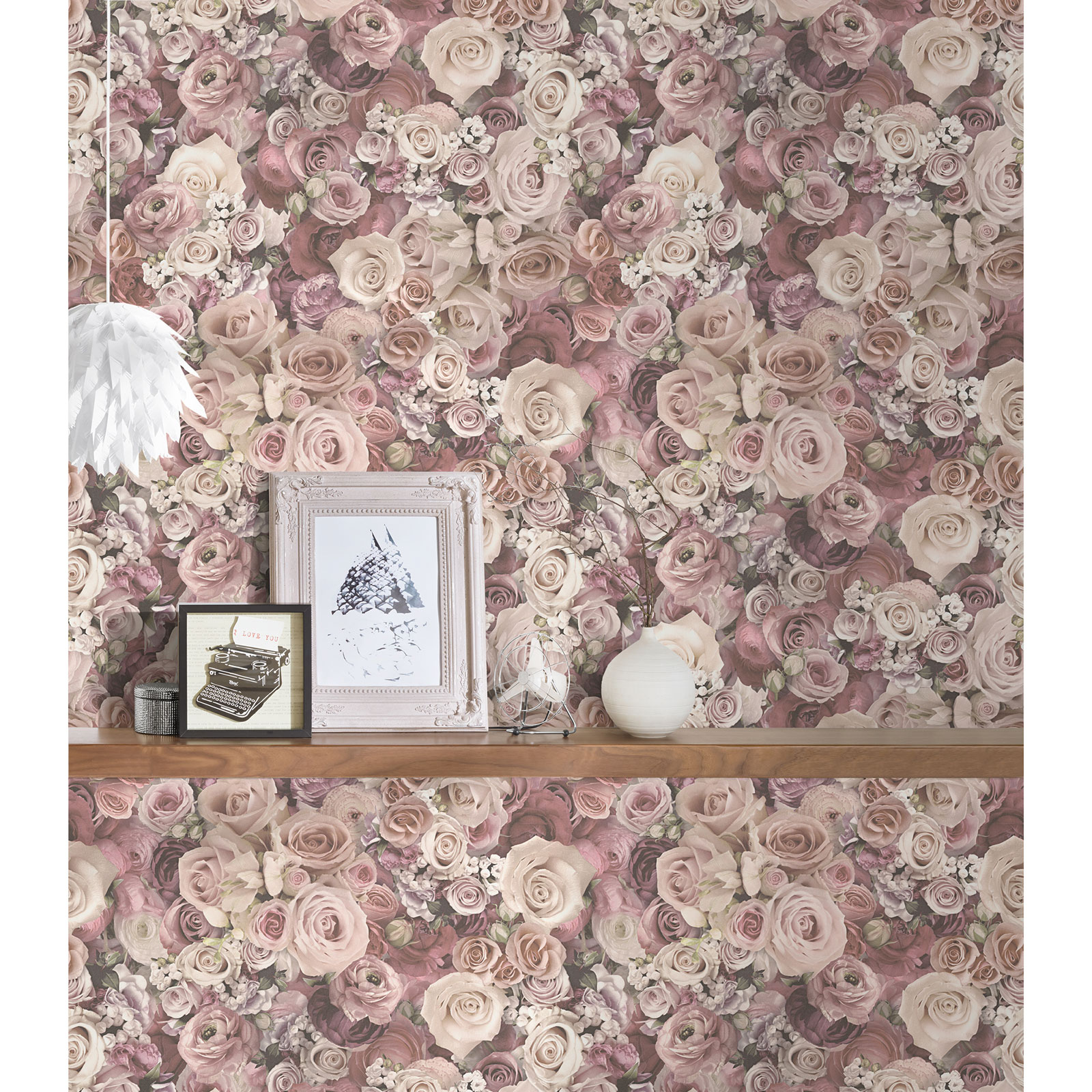 Vliestapete - rosa - floral - 10 Meter